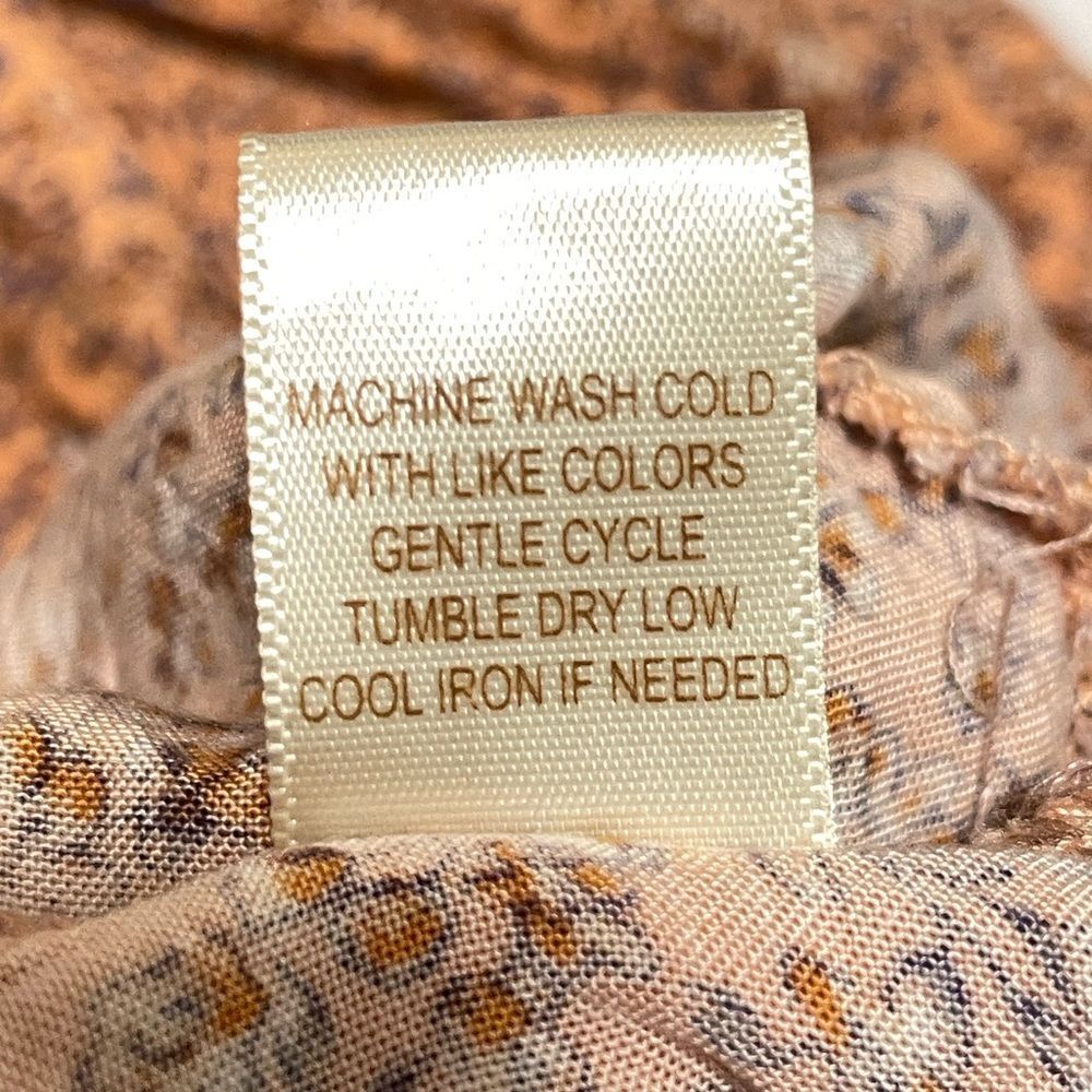 Altar’d State‎ Boho Floral Smocked Long Sleeve Dress Peach Orange Size Medium - Picture 9 of 9